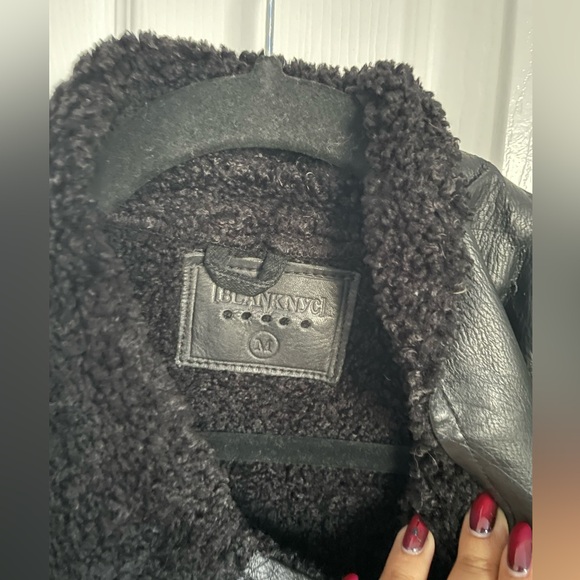 BlankNYC Black Faux Fur Biker Jacket - Picture 3 of 4